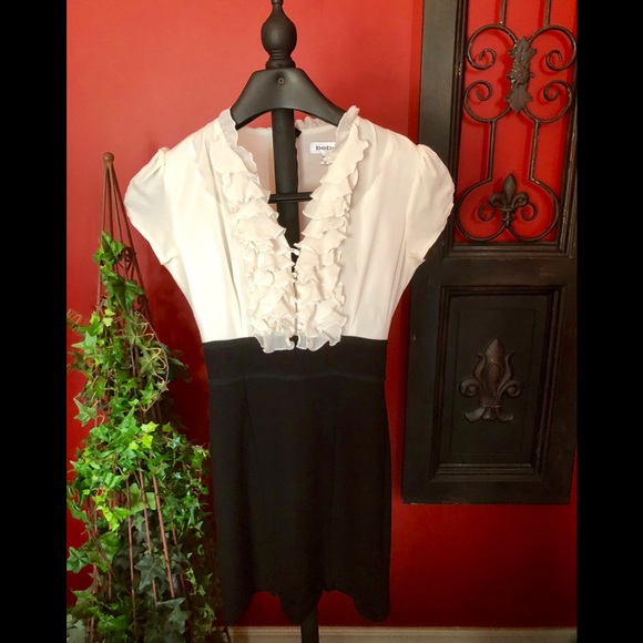 bebe Dresses & Skirts - Bebe black & white dress sz XS